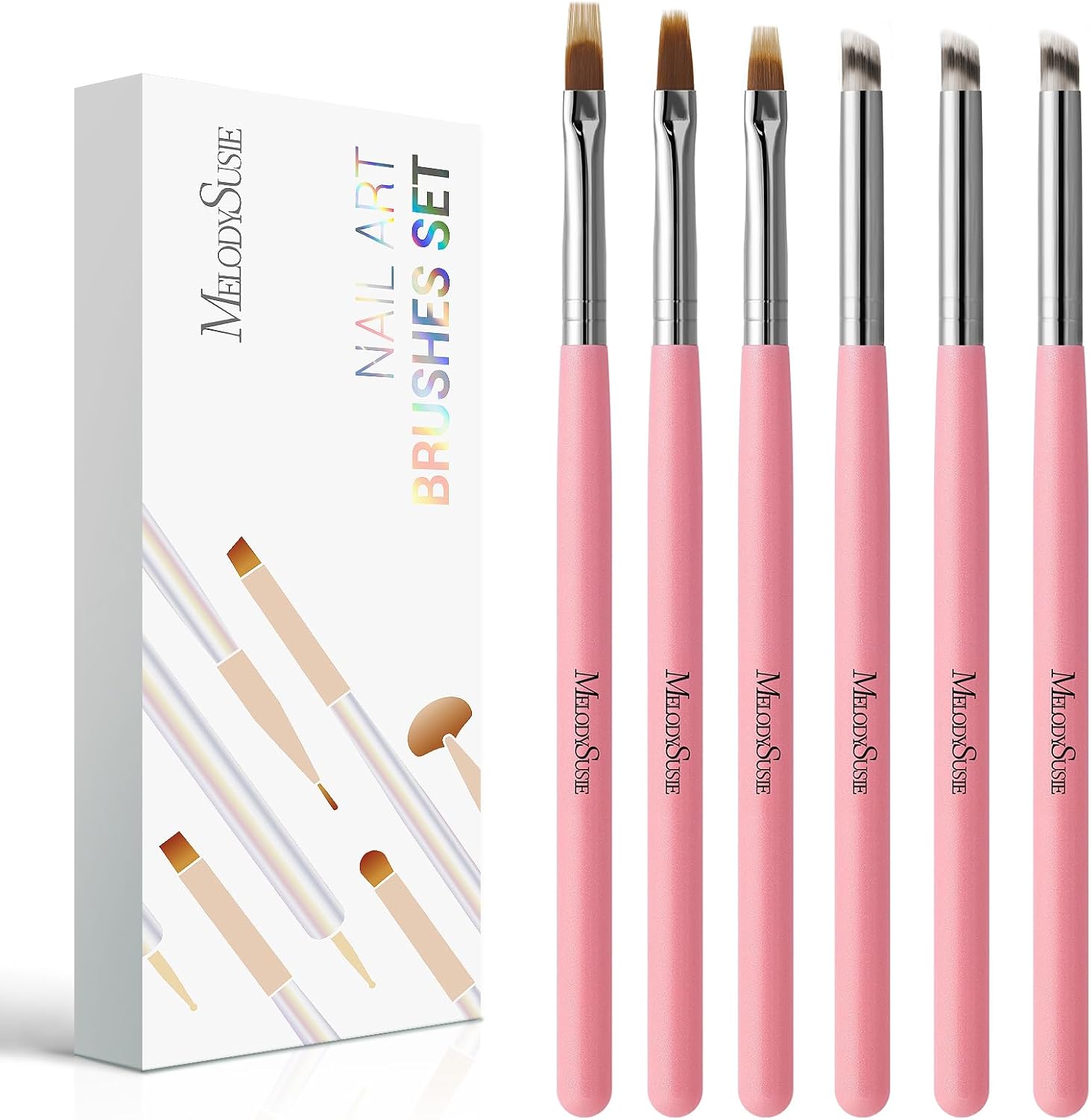 MelodySusie 6Pcs Ombre Nail Brushes